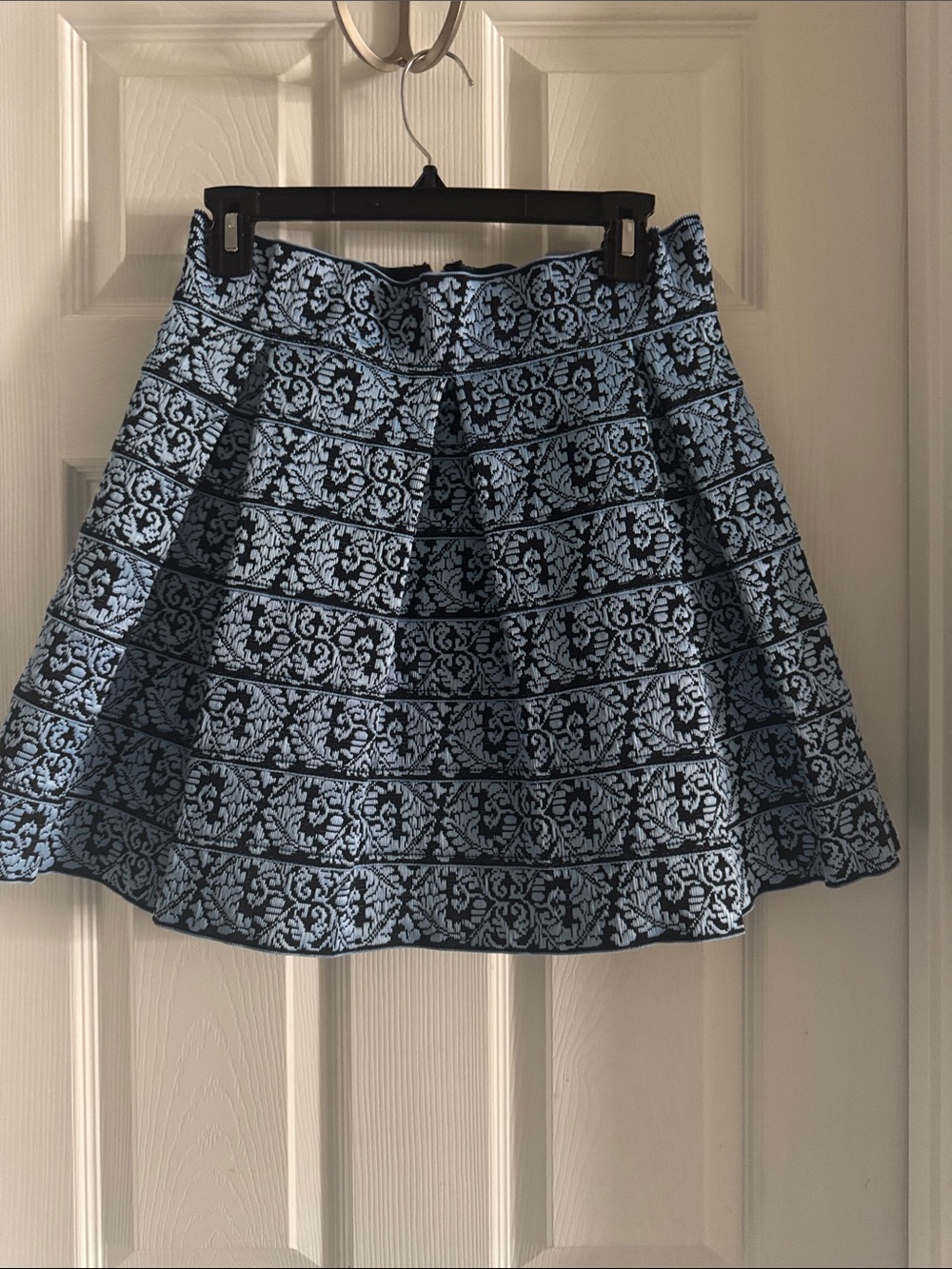 Endless Rose Blue Patterned Skater Skirt